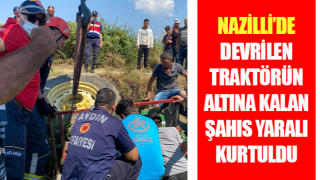 Devrilen traktörün altına kalan şahıs yaralı kurtuldu