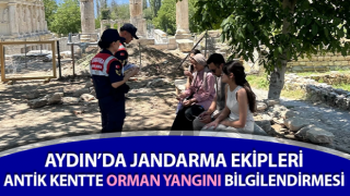 Jandarmadan antik kentte orman yangını bilgilendirmesi