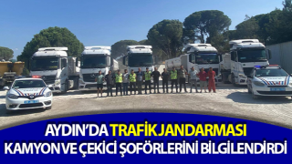 Trafik jandarması kamyon ve çekici şoförlerini bilgilendirdi