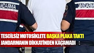 Aydın’da tescilsiz motosiklete başka plaka takan şahıs yakalandı