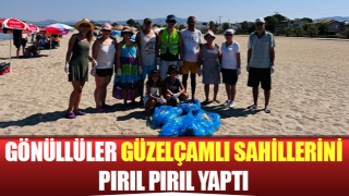 Gönüllüler Güzelçamlı sahillerini pırıl pırıl yaptı