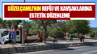 Güzelçamlı’nın refüj ve kavşaklarına estetik düzenleme