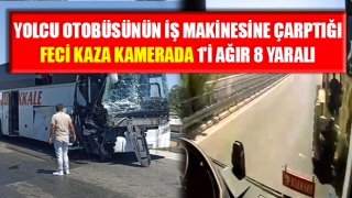 Kaza anı otobüs kamerasına yansıdı