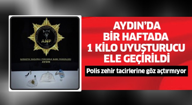 1 haftada bir kilo uyuşturucu ele geçirildi