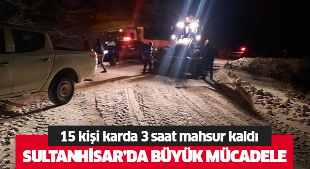 Karda mahsur kalan 15 kişi kurtarıldı