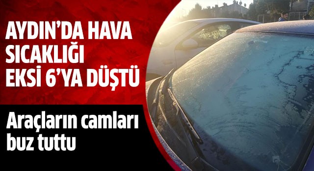 Aydın'da araçların camları buz tuttu