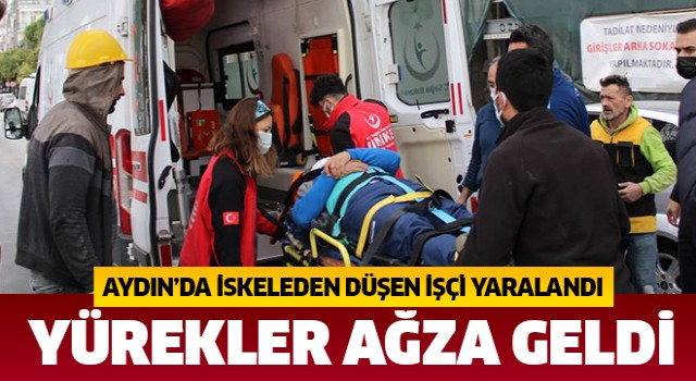 İskeleden düşen işçi yaralandı