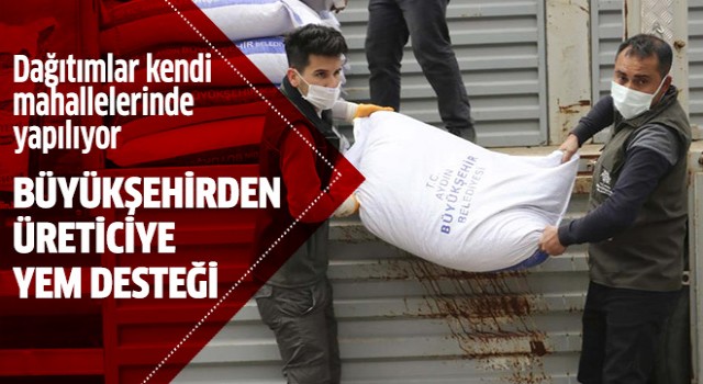 Büyükşehirden üreticiye yem desteği