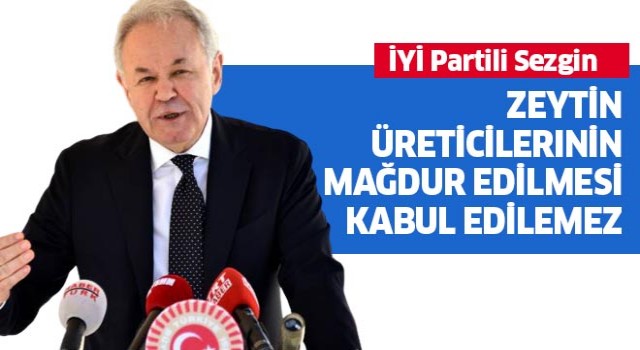 Aydın Sezgin: Zeytin üreticilerinin mağdur edilmesi kabul edilemez