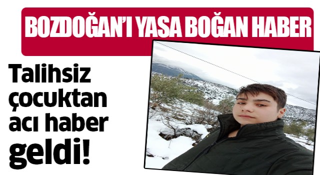 Bozdoğan'ı yasa boğan haber!