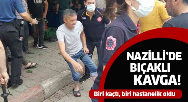 Nazilli'de bıçaklı kavga; 1 yaralı