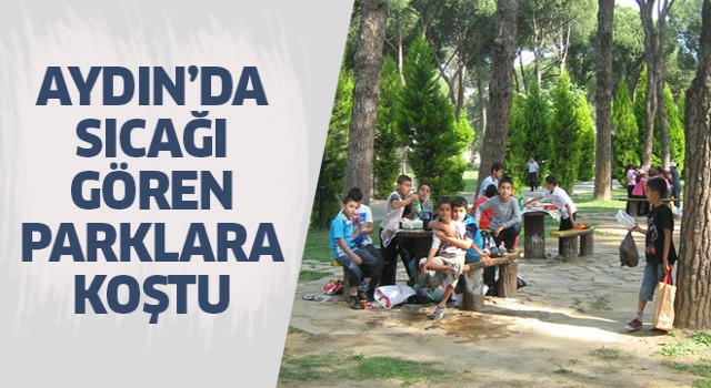 Aydın'da sıcağı gören parklara koştu