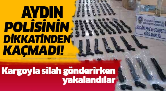 Kargo ile Aydın'a silah gönderirken yakalandılar