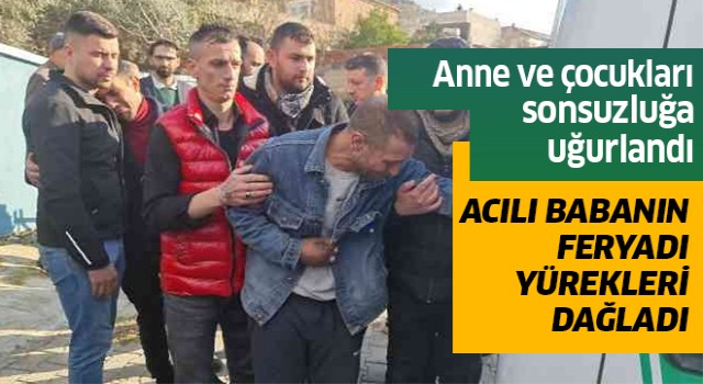 Yangında ölen anne ve çocukları dualarla uğurlandı