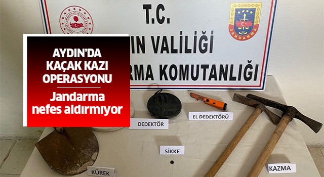 Aydın'da kaçak kazıya jandarma baskını