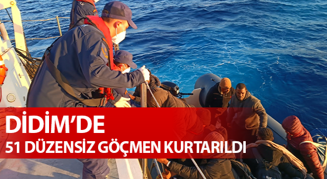 Aydın’da 51 düzensiz göçmen kurtarıldı