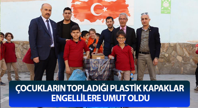 Çocukların topladığı plastik kapaklar engellilere umut oldu