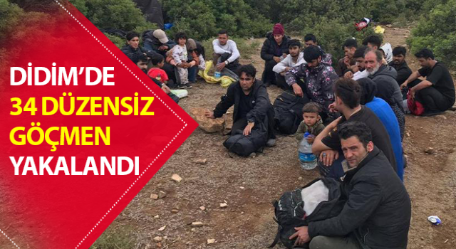 Didim’de 34 düzensiz göçmen yakalandı