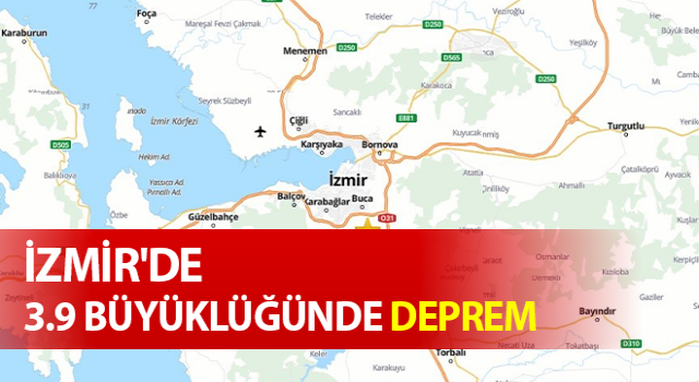 Buca’da 3.9 büyüklüğünde deprem