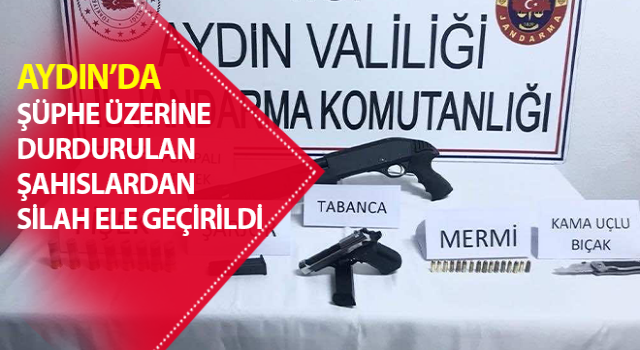 Şüphe üzerine durdurulan şahıslardan silah ele geçirildi