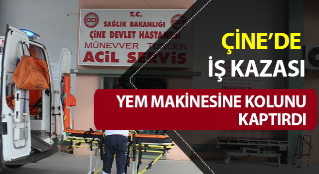 Yem makinesine kolunu kaptırdı