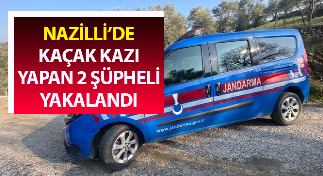 Kaçak kazı yaparken jandarmaya yakalandılar