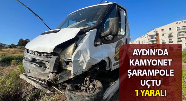 Kontrolden çıkan kamyonet şarampole uçtu