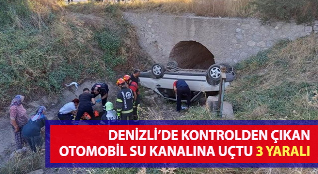 Kontrolden çıkan otomobil su kanalına uçtu: 3 yaralı