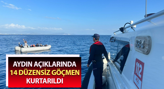 Didim’de 14 düzensiz göçmen kurtarıldı