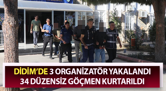 Didim’de 34 düzensiz göçmen kurtarıldı