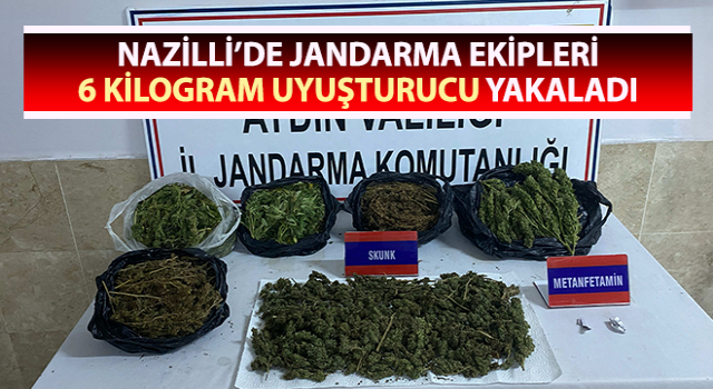 Jandarma ekipleri 6 kilogram uyuşturucu yakaladı