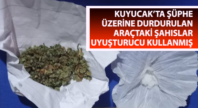 Şüphe üzerine durdurulan araçtaki şahıslar uyuşturucu kullanmış