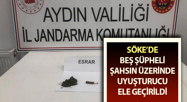 Beş şüpheli şahsın üzerinde uyuşturucu ele geçirildi