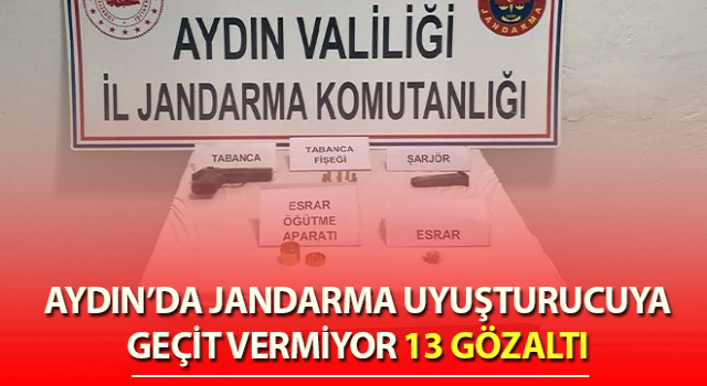 Jandarma uyuşturucuya geçit vermiyor: 13 gözaltı