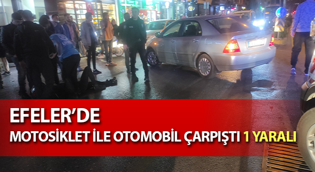 Motosiklet ile otomobil çarpıştı: 1 yaralı