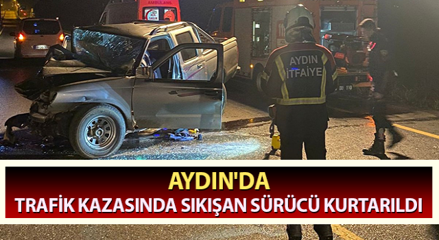 Sıkıştığı araçtan itfaiye ekipleri tarafından çıkartıldı