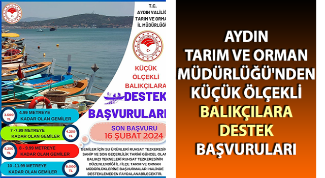 Balıkçılara destek başvuruları başladı