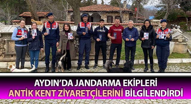 Jandarma ekipleri antik kent ziyaretçilerini bilgilendirdi