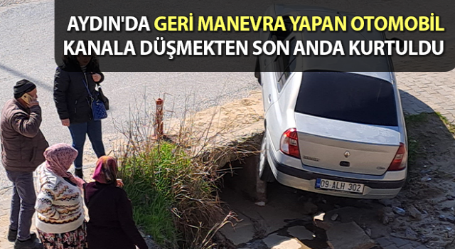 Umurlu'da araç kanala düşmekten son anda kurtuldu