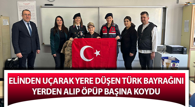 İlkokul öğrencisinin bayrak hassasiyeti duygulandırdı