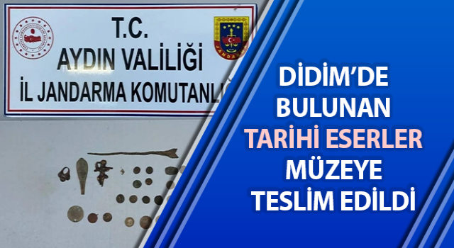 Jandarma ekipleri bulunan tarihi eserleri müzeye teslim etti