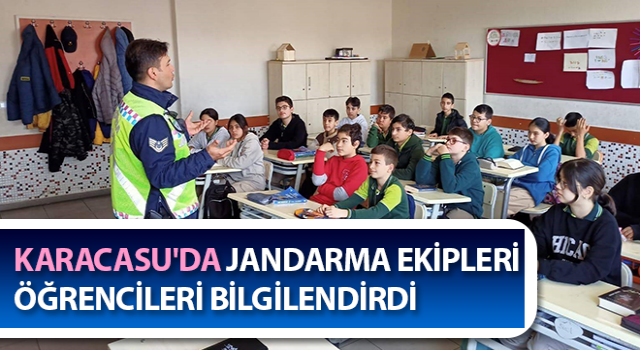 Jandarma ekipleri öğrencileri bilgilendirdi