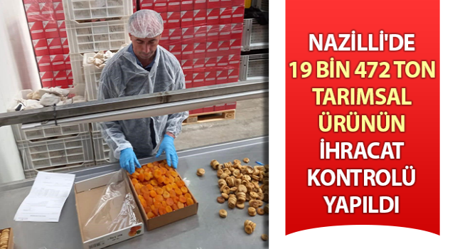 Nazilli'de 19 bin 472 ton tarımsal ürünün ihracat kontrolü yapıldı