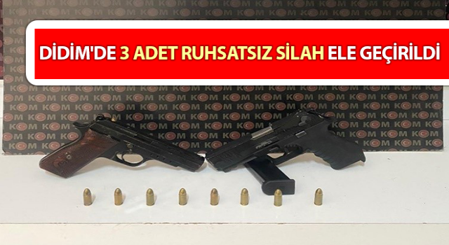 Didim'de 3 adet ruhsatsız silah ele geçirildi