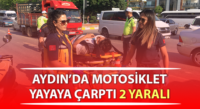 Motosiklet yayaya çarptı: 2 yaralı