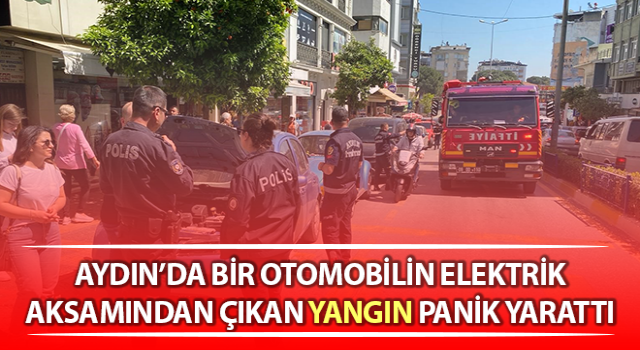 Otomobilin elektrik aksamından çıkan yangın panikletti