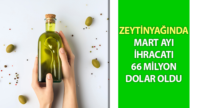 Zeytinyağında Mart ayı ihracatı 66 milyon dolar oldu