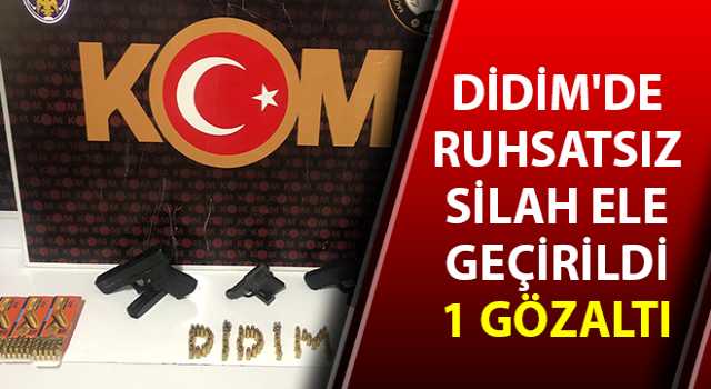 Didim'de ruhsatsız silah ele geçirildi