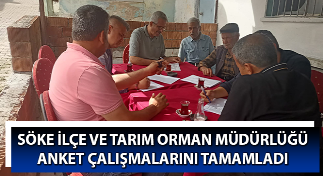 Söke İlçe ve Tarım Orman Müdürlüğü anket çalışmalarını tamamladı