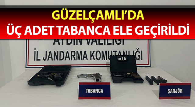 Güzelçamlı’da üç adet tabanca ele geçirildi